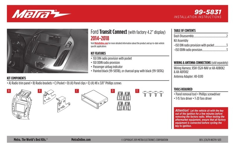 Metra Electronics 99-5831 installation instructions