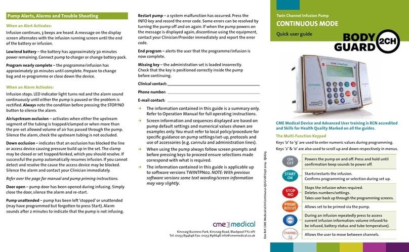 CME Medical BODY GUARD 2CH CONTINUOUS MODE Quick user guide