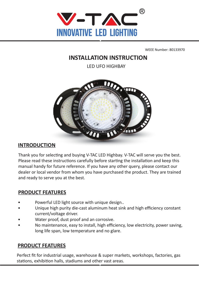 V-TAC UFO Series Installation instruction