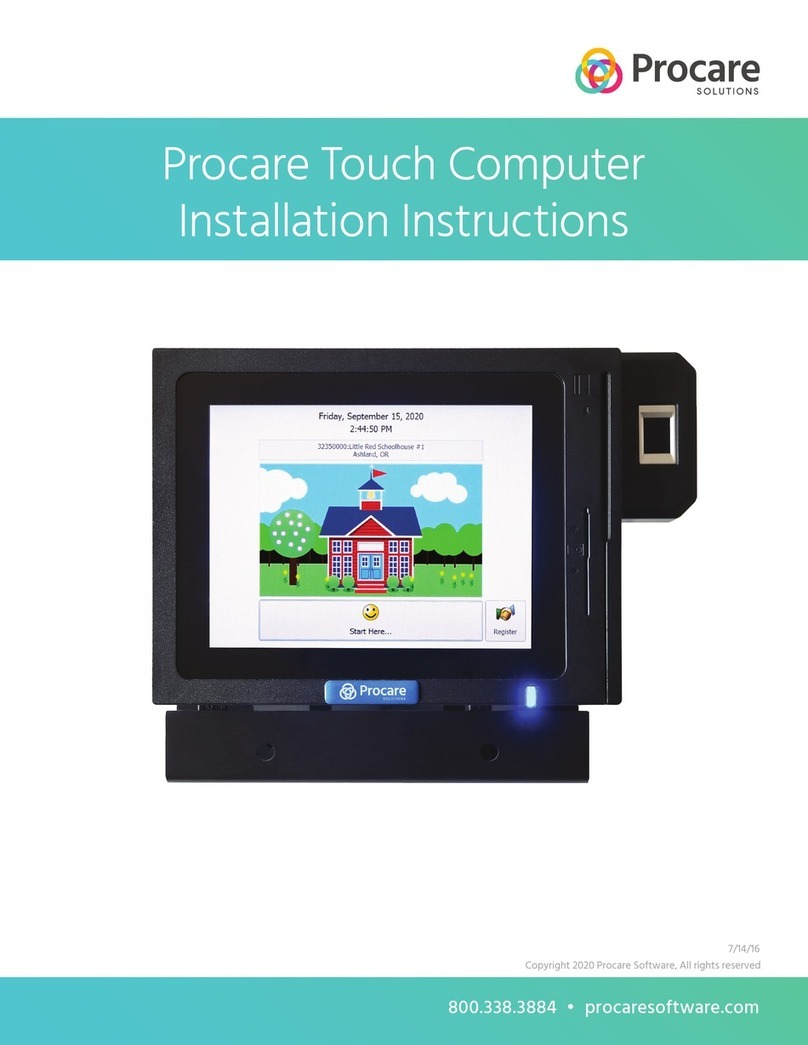 Procare Touch Computer installation instructions