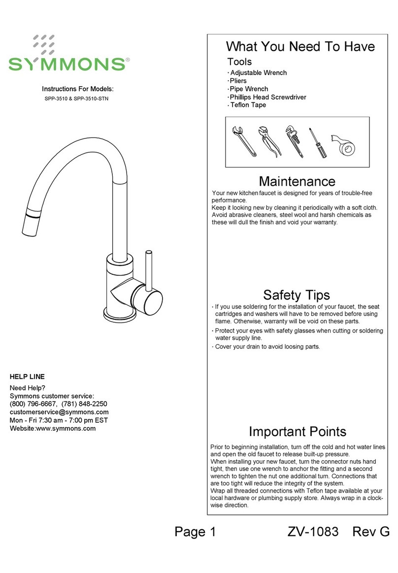 Symmons SPP-3510 User manual