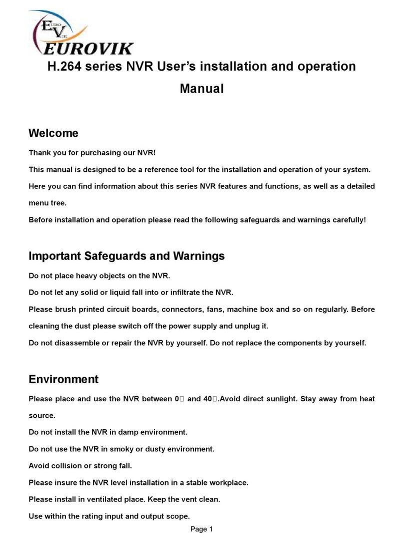 Eurovik NVR Series User's installation and operation manual
