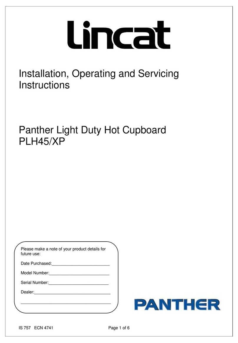 Lincat Panther PLH45/XP Installation, operating and servicing instructions