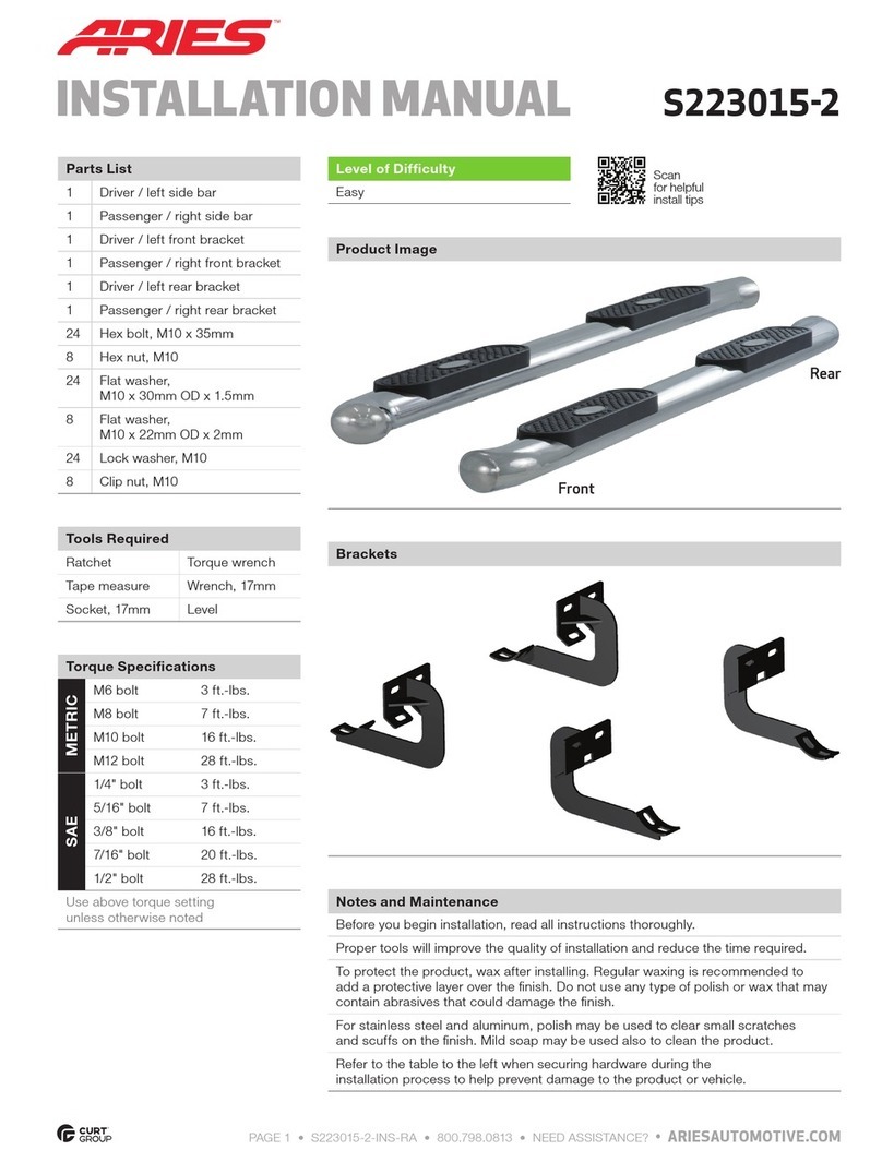 Aries S223015-2 installation manual