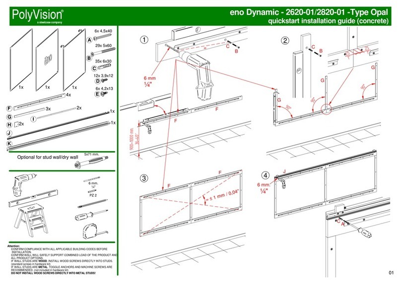 Steelcase PolyVision eno Dynamic 2620-01 Quick start installation guide Steelcase PolyVision eno Dynamic 2620-01 Quick start installation guide