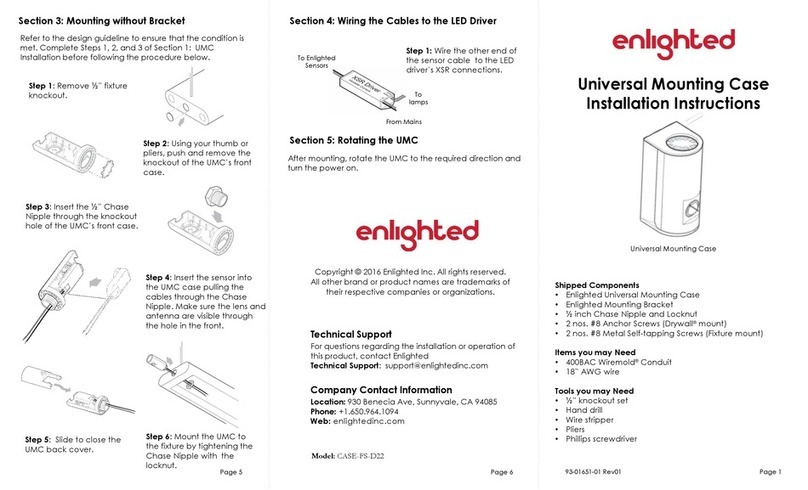 enlighted Universal Mounting Case installation instructions