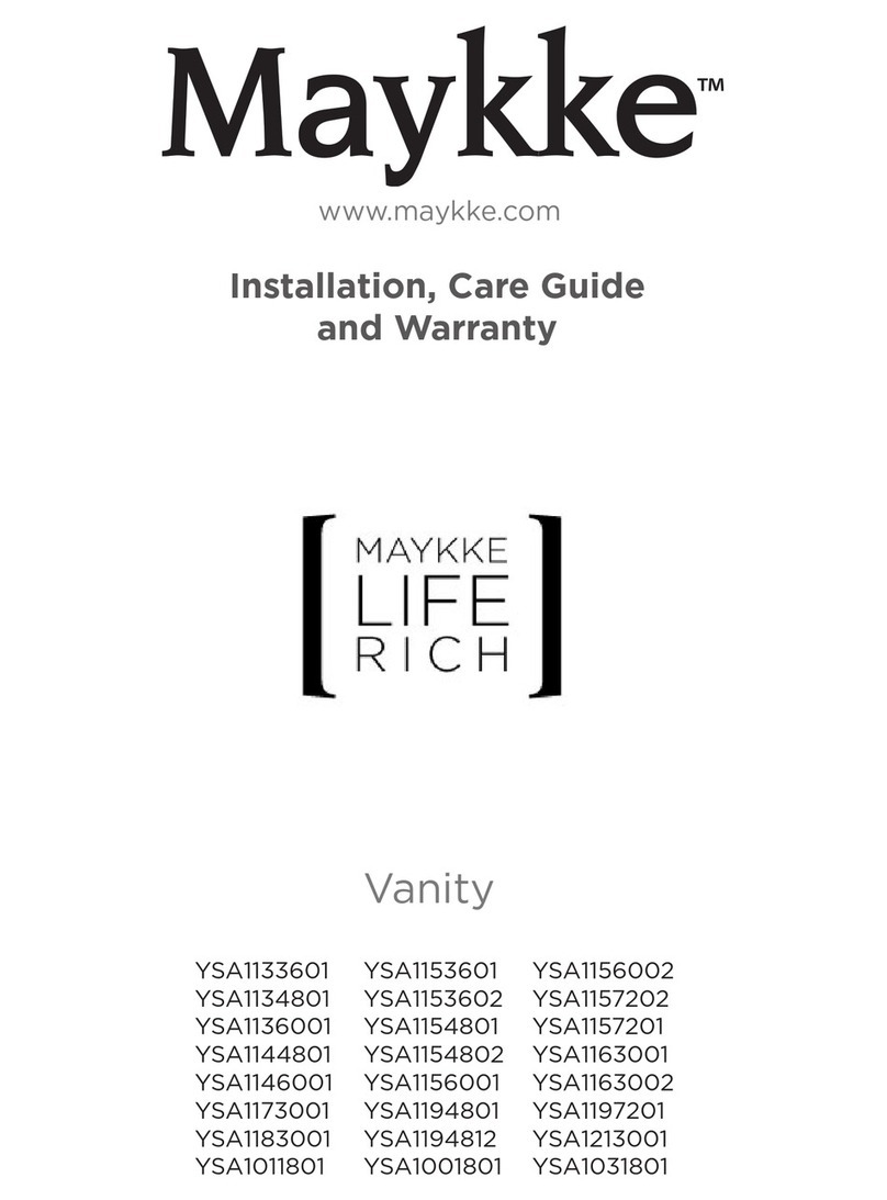 Maykke YSA1133601 Installation, Care Guide and Warranty Maykke YSA1133601 Installation, Care Guide and Warranty
