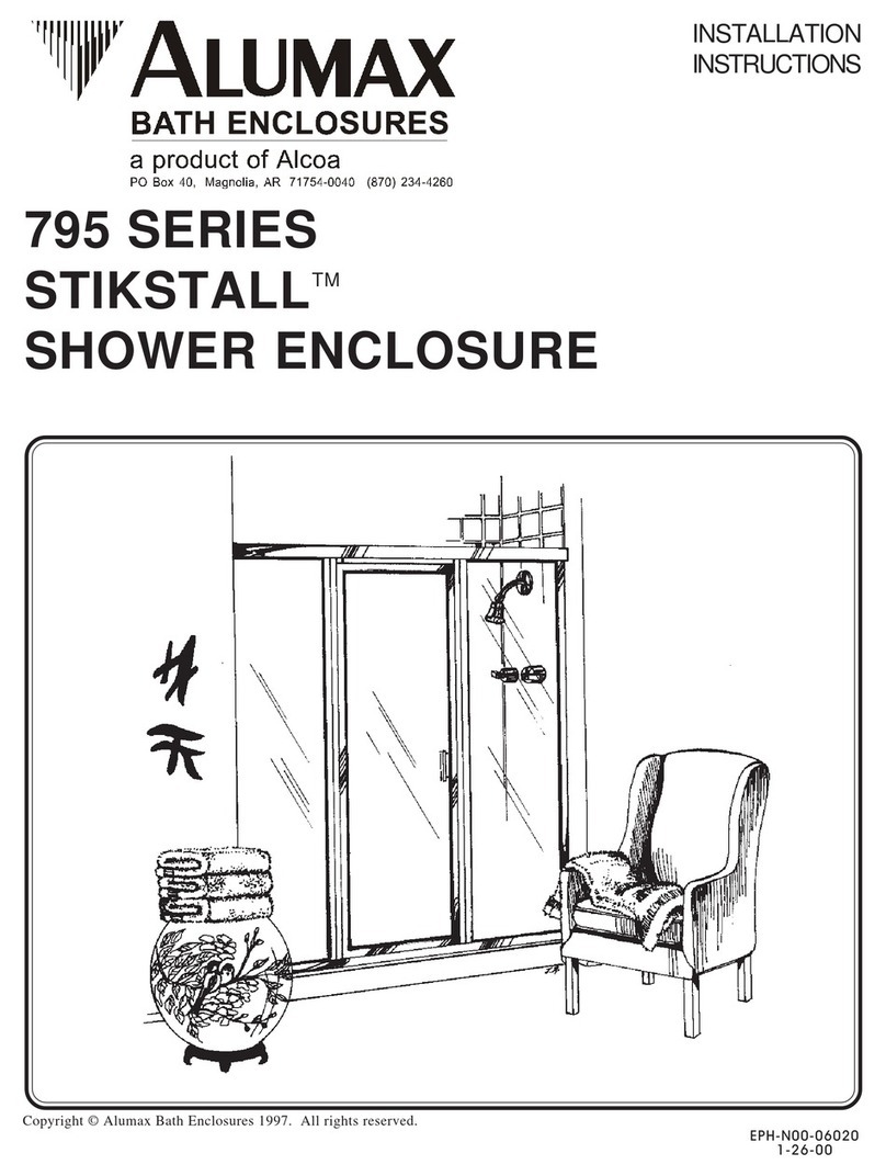 Alcoa Alumax Bath Enclosures STIKSTALL 795 Series installation instructions