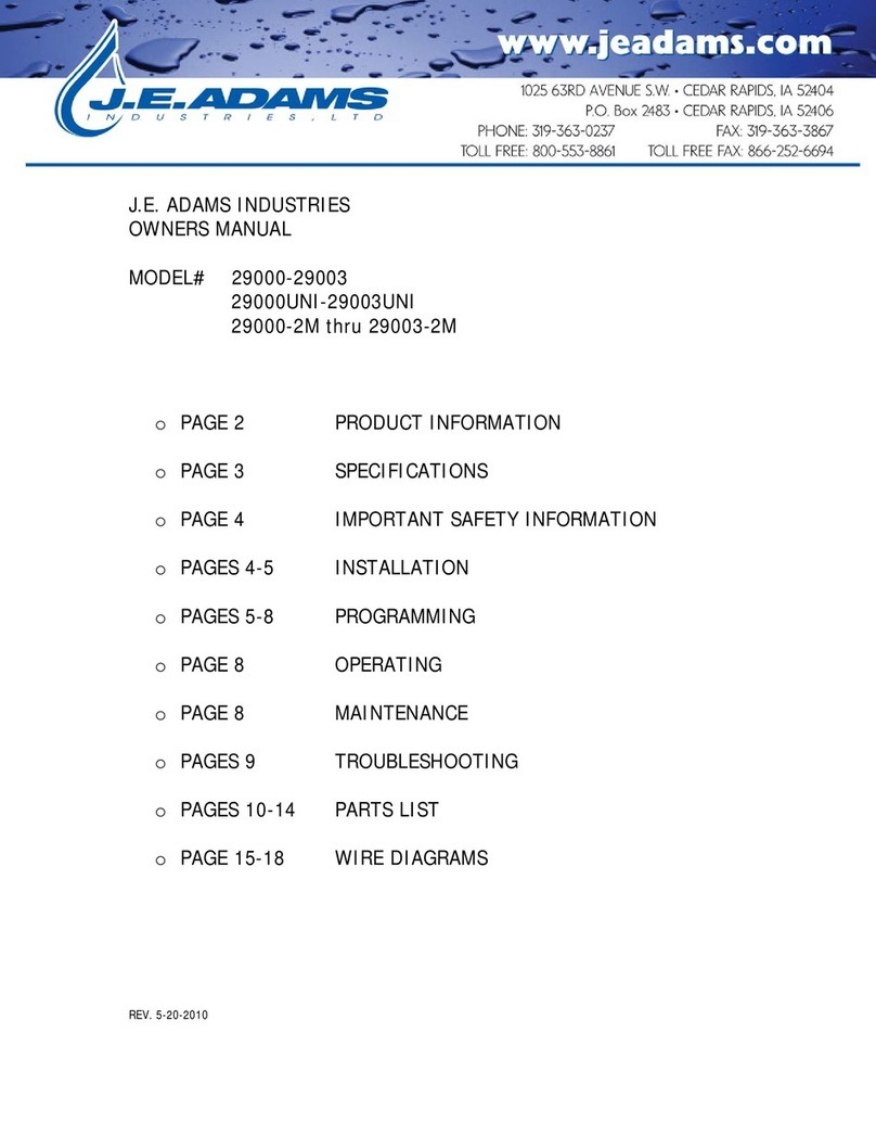 J.E. Adams 29000 Series owner's manual