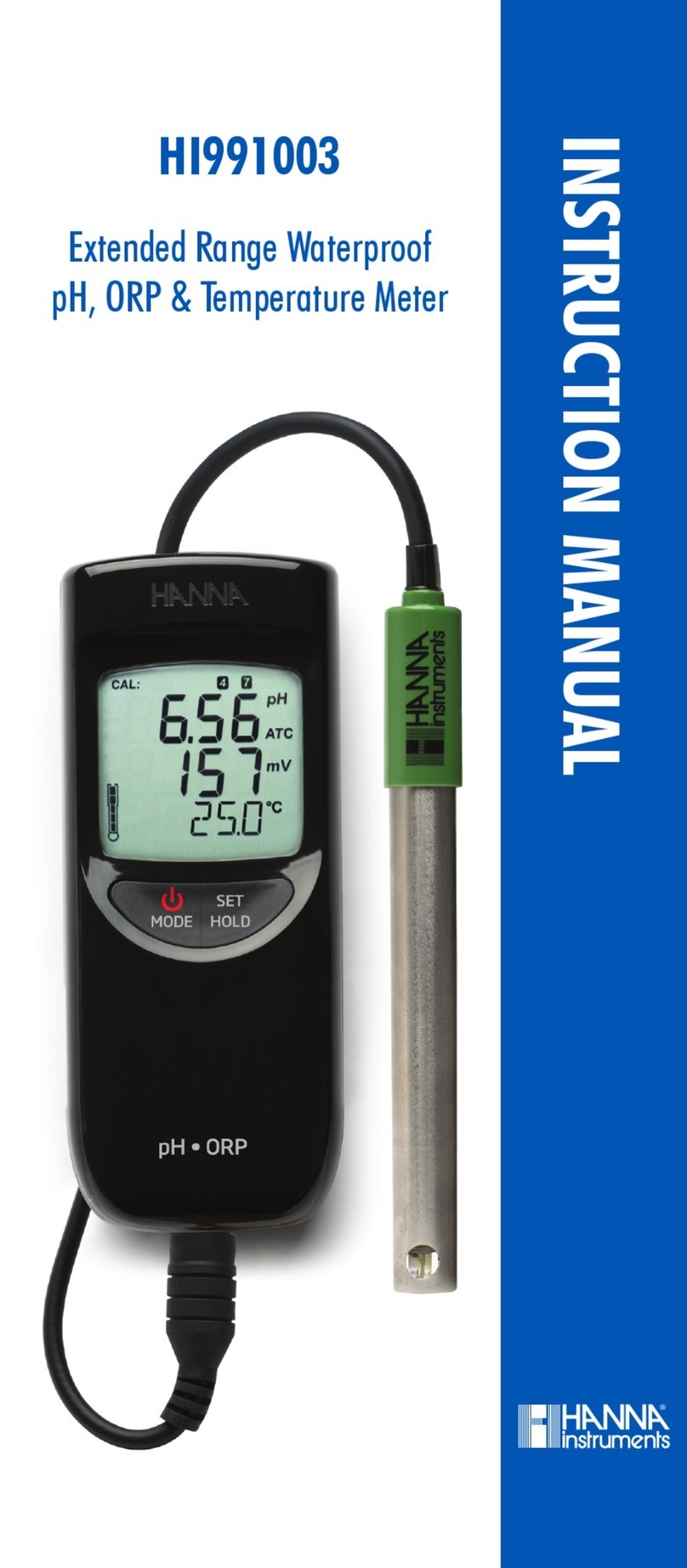 Hanna Instruments HI 991003 User manual Hanna Instruments HI 991003 User manual