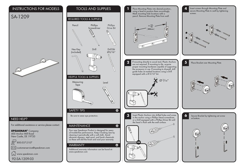 Speakman SA-1209 instructions Speakman SA-1209 instructions