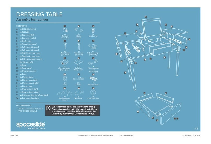 spaceslide Dressing Table Assembly instructions spaceslide Dressing Table Assembly instructions