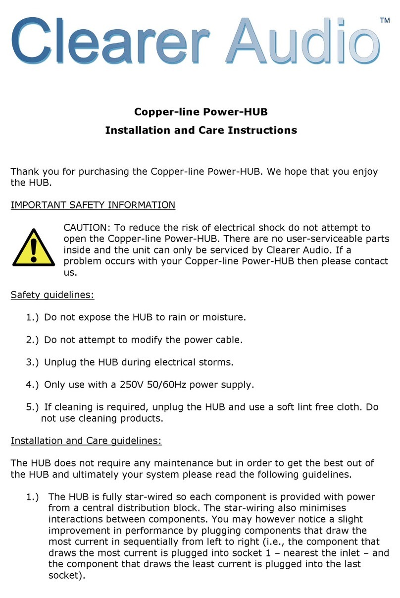 Clearer Audio Copper-line INSTALLATION AND CARE INSTRUCTIONS