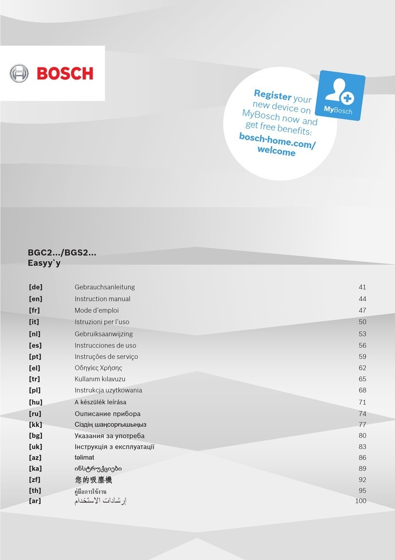 Bosch BGC2 Series User manual