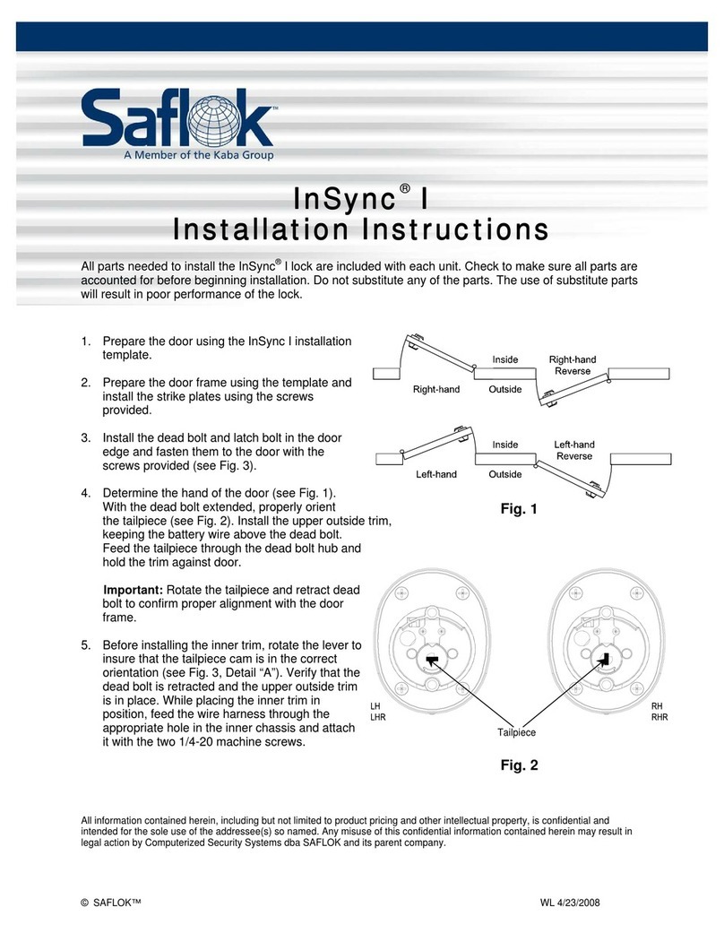 Kaba Group Saflok InSync I installation instructions