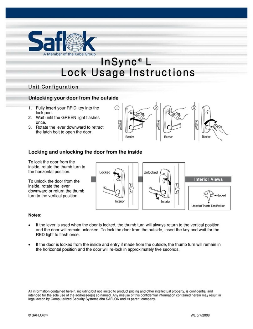 Kaba Group Saflok InSync L Usage instructions