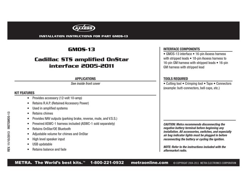 Axxess GMOS-13 User manual Axxess GMOS-13 User manual