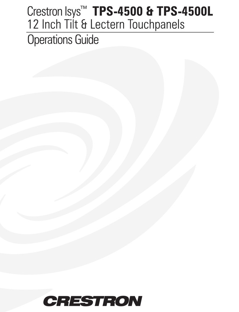 Crestron Isys TPS-4500 User manual