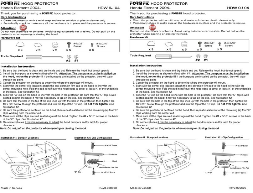 FormFit HDW 9J 04 manual