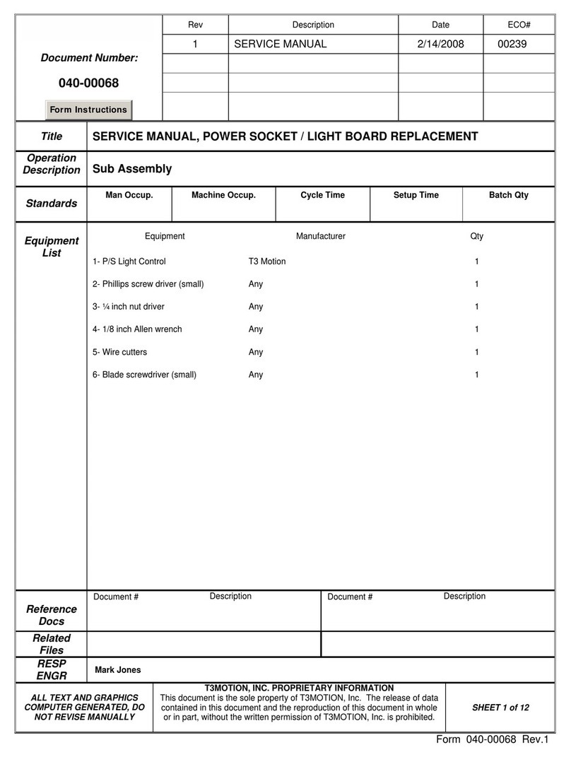 T3 Motion 020-00012 Service manual