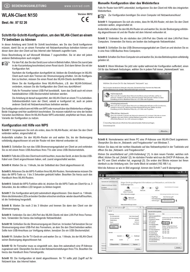 Conrad 97 52 26 operating instructions