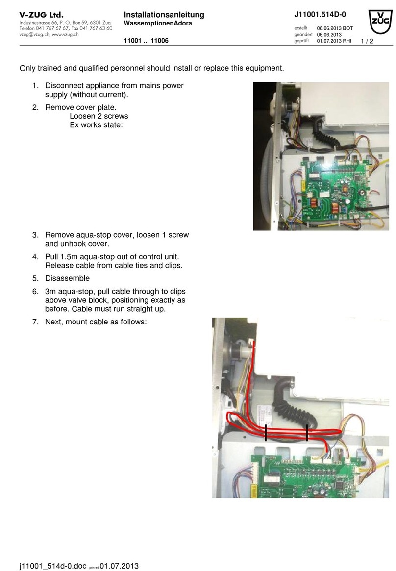 V-ZUG 11001 quick start guide