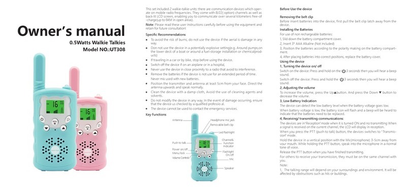 Shenzhen Unison UT308 owner's manual