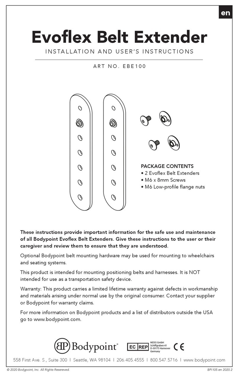 Bodypoint EvoFlex EBE100 Installation and user instructions