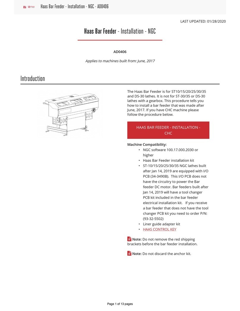Haas Bar Feeder User manual
