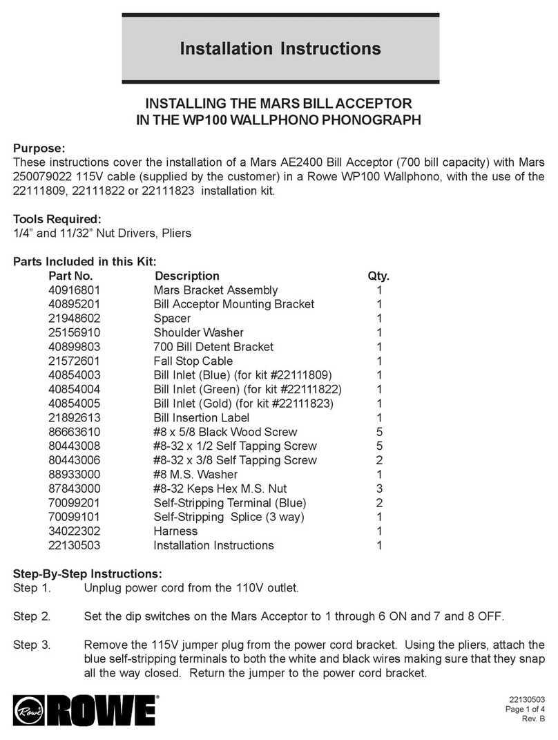 Rowe WALLPHONO WP100 installation instructions