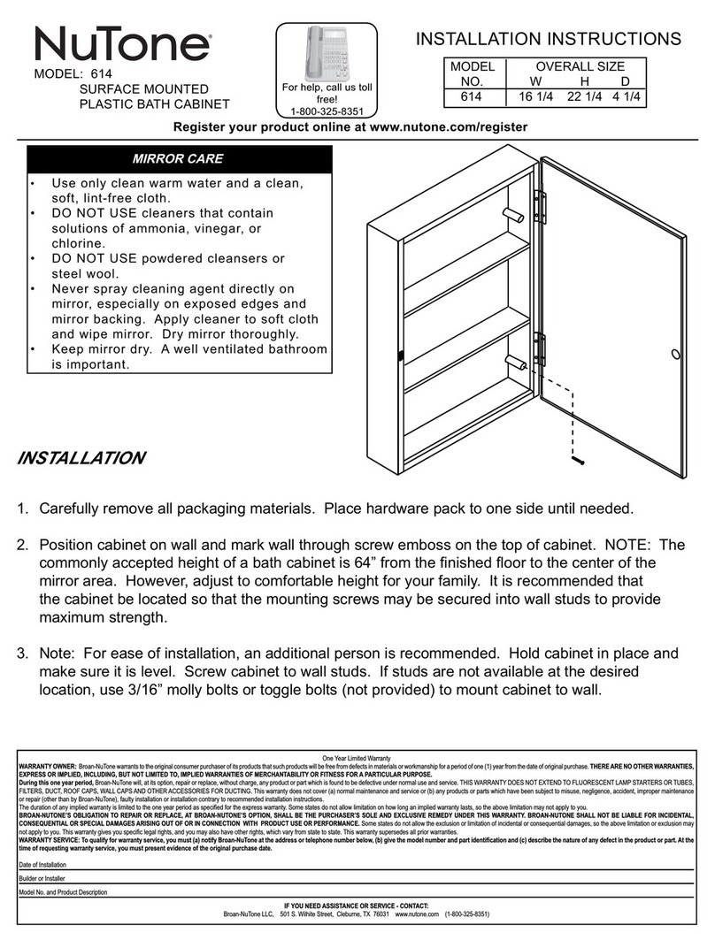 NuTone 614 installation instructions NuTone 614 installation instructions