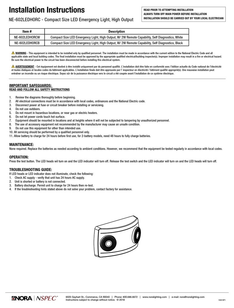 Nora Lighting NSPEC NE-602LEDHORC Series installation instructions