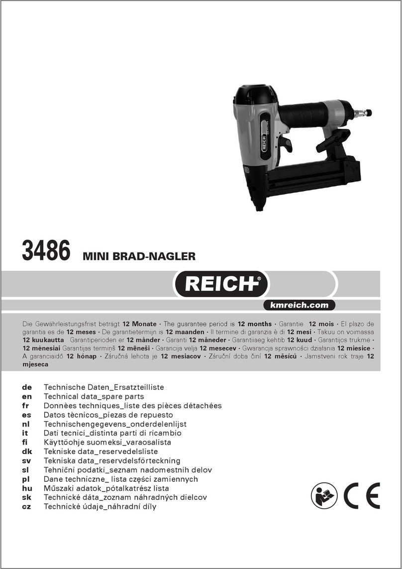 REICH MINI BRAD 3486 Technical data spare parts