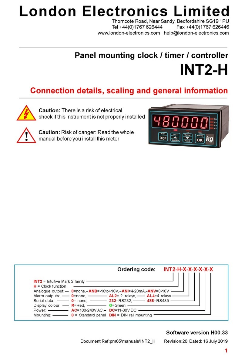 London Electronics INT2-H Connection details, scaling and general information
