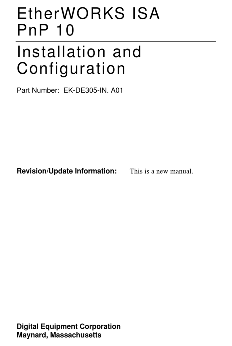 Digital Equipment EtherWORKS ISA PnP 10 Installation and configuration