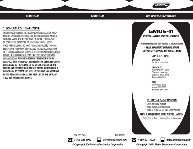 Metra Electronics GMOS-11 User manual