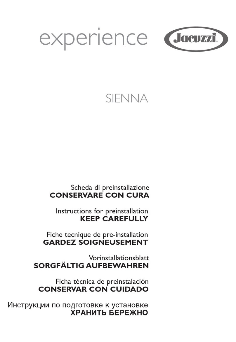 Jacuzzi Experience SIENNA Instructions for preinstallation Jacuzzi Experience SIENNA Instructions for preinstallation