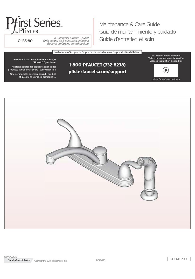 Pfister Pfirst Series Maintenance & Care Guide Pfister Pfirst Series Maintenance & Care Guide