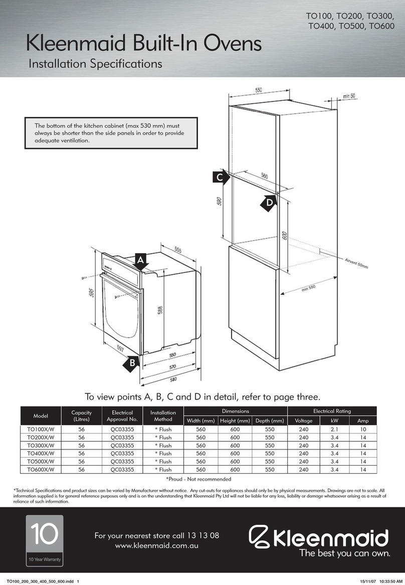 Kleenmaid TO100X User manual
