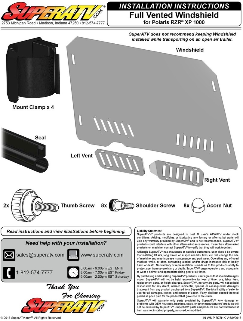 SuperATV IN-WS-P-RZR1K-V installation instructions