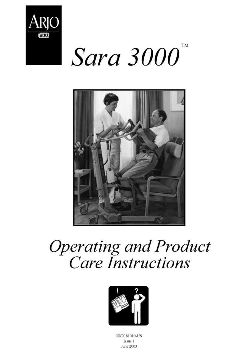 Arjo Sara 3000 Operating and Product Care Instructions