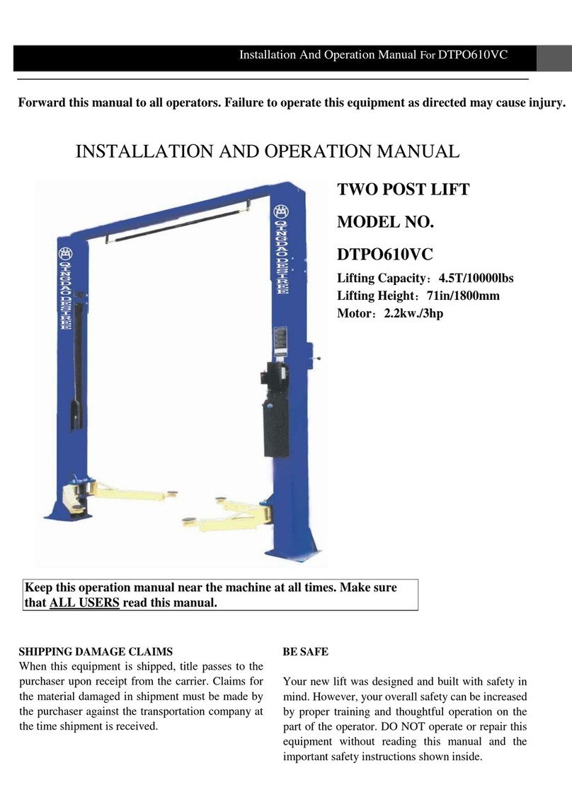 Qingdao Desiree DTPO610VC Installation and operation manual