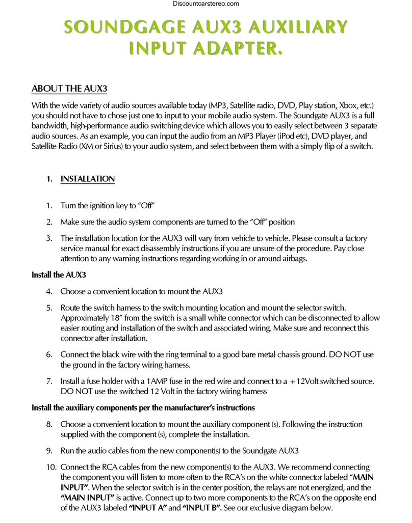 SoundGate AUX3 quick start guide
