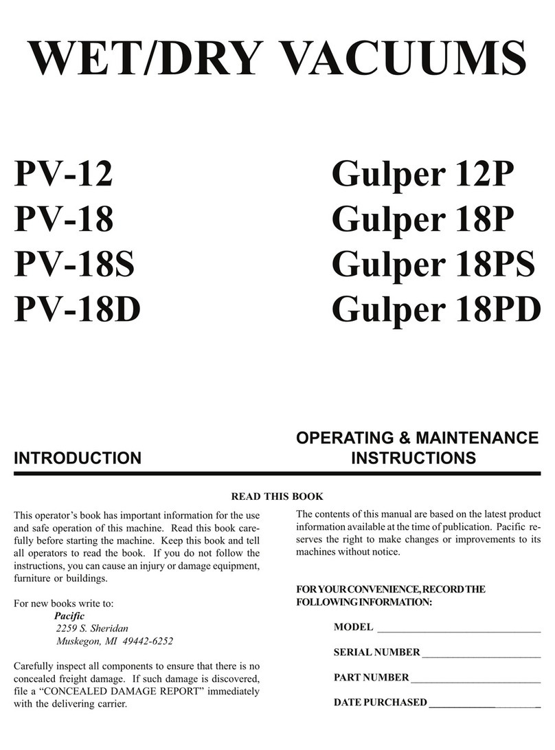 Pacific PV-12 Operating & maintenance instructions