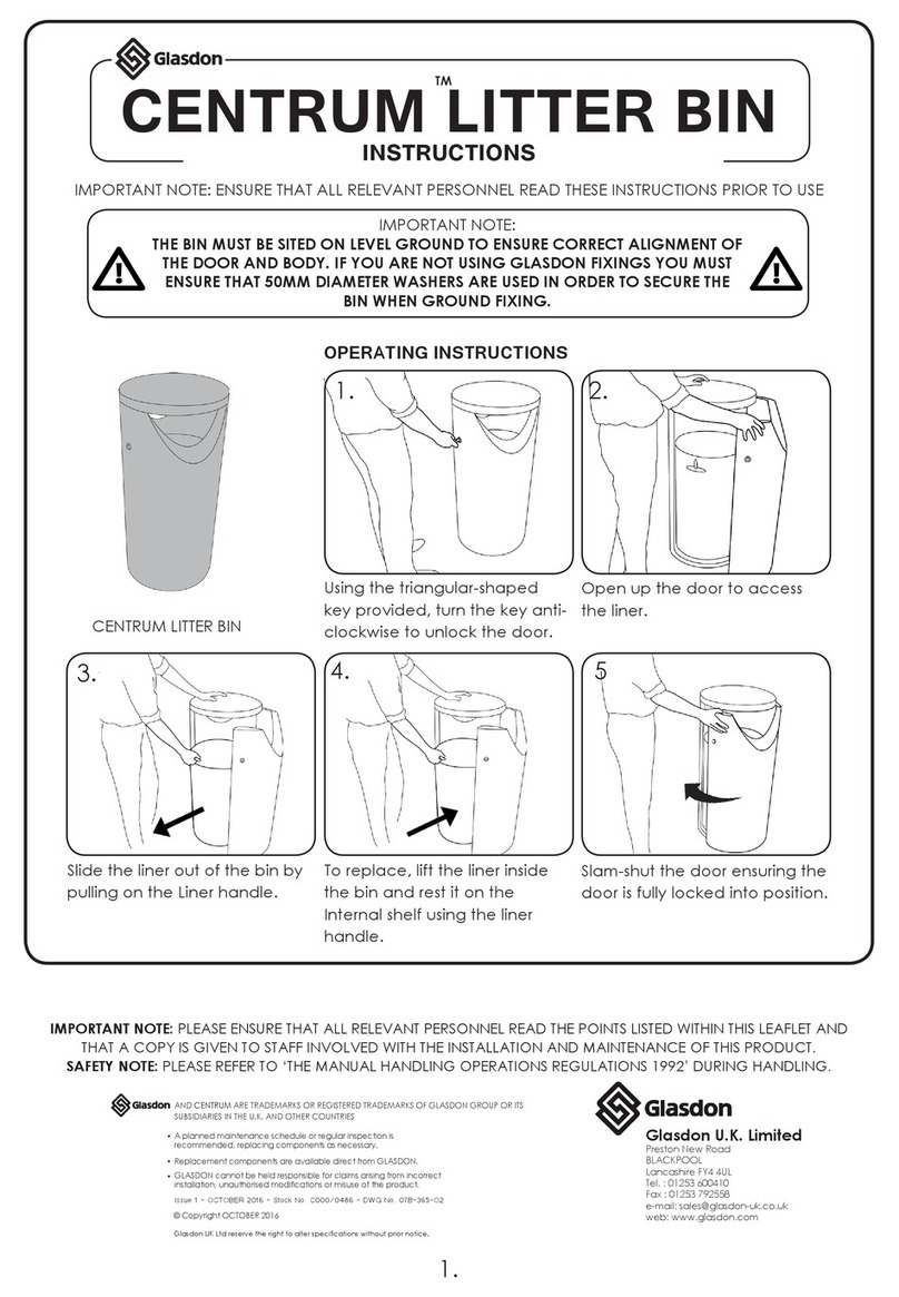 Glasdon CENTRUM LITTER BIN instructions