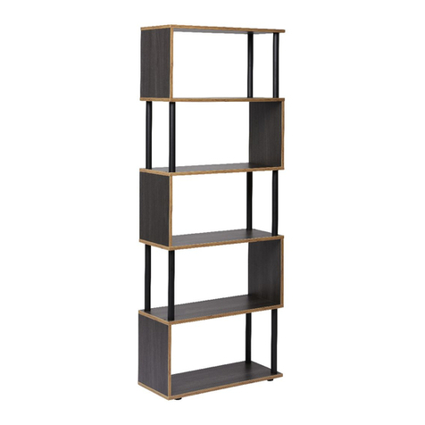 Otto HALCYON CHROME AND GLOSS 5 SHELF BOOKCASE Assembly instructions