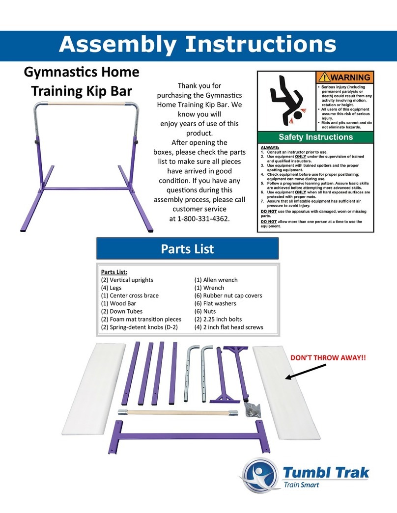 Tumbl Trak Gymnastics Home Training Kip Bar Assembly instructions