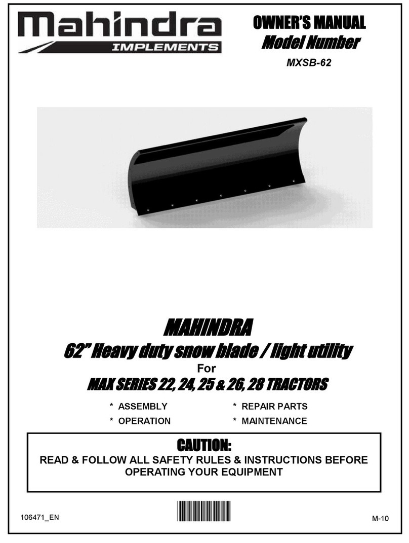 Mahindra MXSB-62 owner's manual