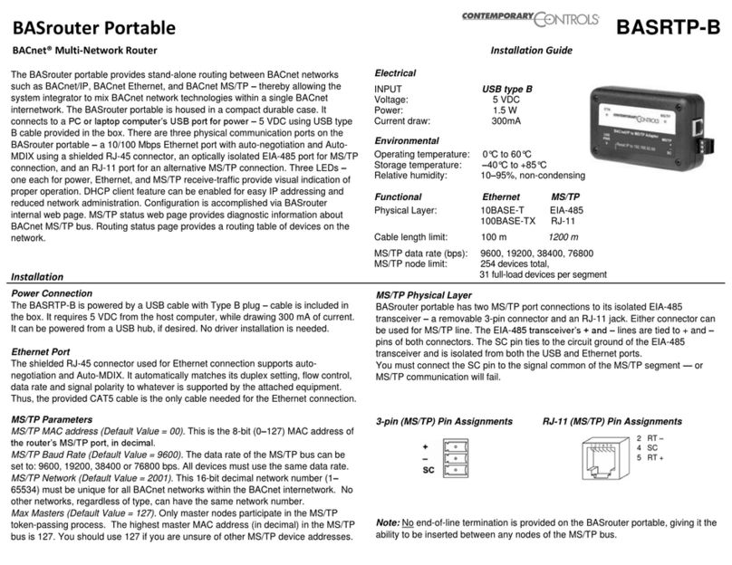 Contemporary Controls BASrouter Portable installation guide Contemporary Controls BASrouter Portable installation guide
