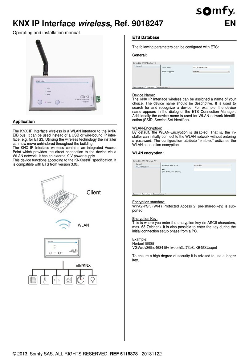 SOMFY 9018247 OPERATING AND INSTALLATION Manual